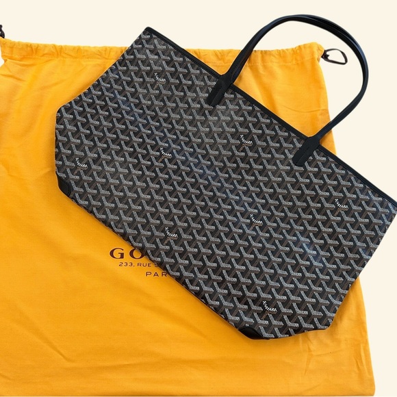 Artois PM Tote Bag - Black Leather Trim with Black, and Brown - Size Med - Picture 2 of 9